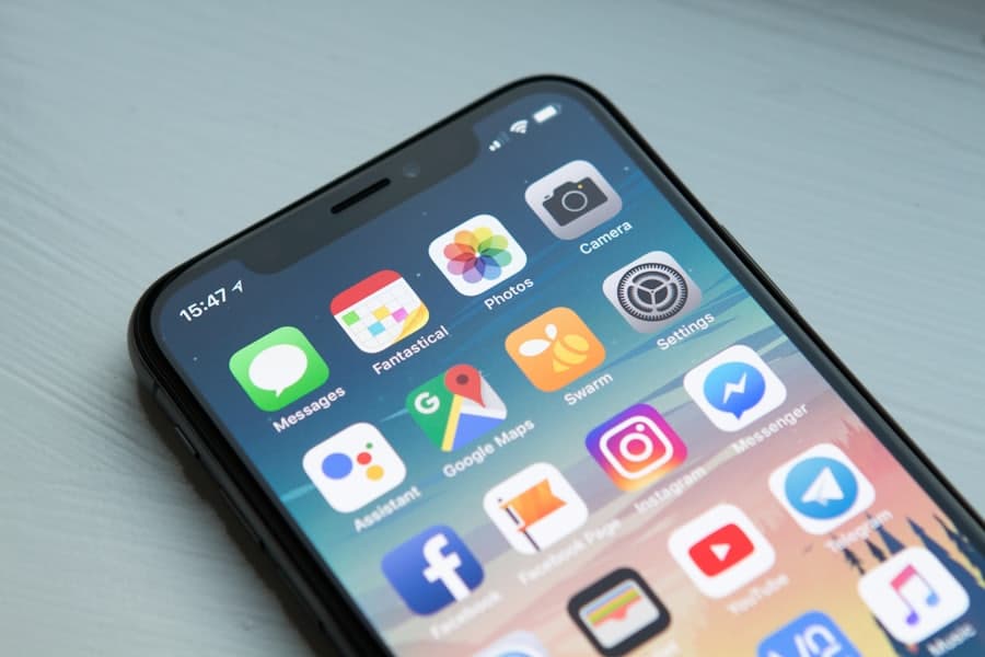 Applications installées sur un téléphone